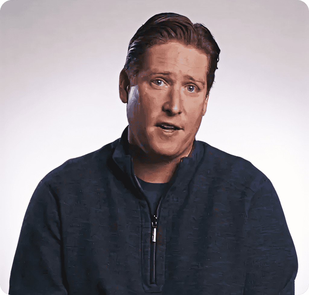 Business professional speaking in a video interview for marketing strategies.