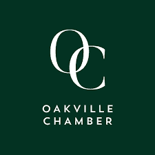 Oakville Chamber logo on dark green background, representing local business support.